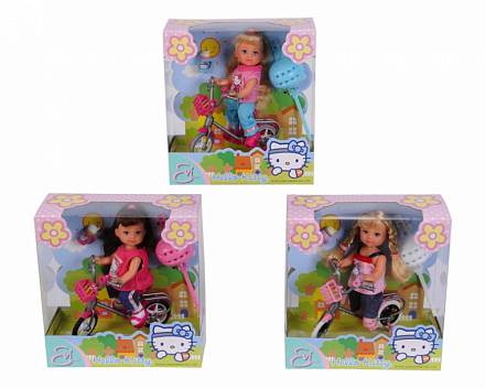 Кукла Еви на велосипеде из серии Hello Kitty, 3 вида 